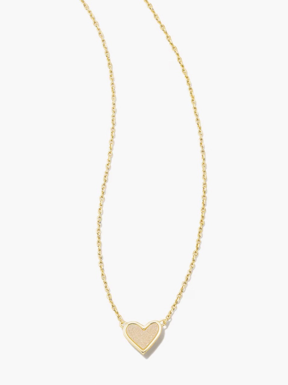 Kendra Scott Framed Ari Heart Gold Short Pendant Necklace in Iridescent - Picture 3 of 7